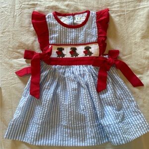 Red and Blue Striped Baby Dress